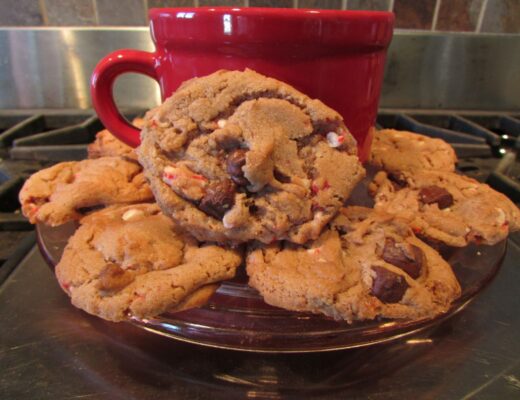 Hot Chocolate Cookies on a plate with red mug