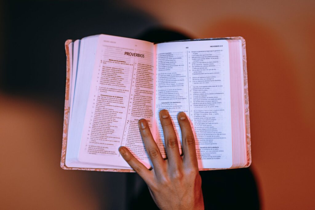 Bible open to Proverbs